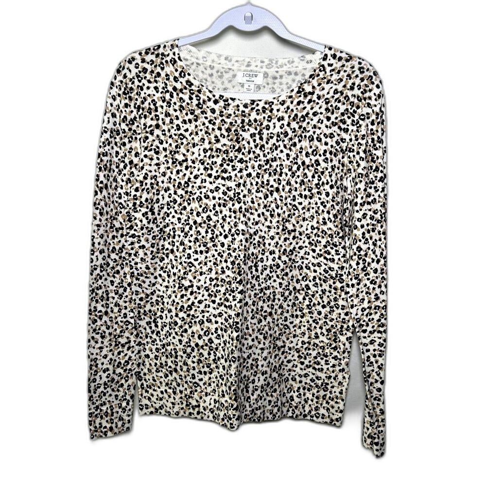 NWT J.Crew Mixed-Leopard Teddie Sweater 100% Cotton Small